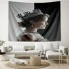 The Crown Print Tapestry, Backdrop, Easy Setup, Ideal for Bedroom, Office & Living Room, with Aesthetic Wall Hanging Decor.