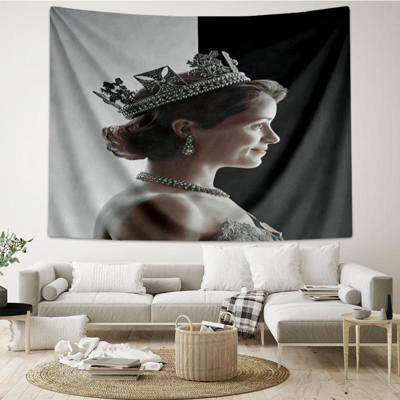 The Crown Print Tapestry, Backdrop, Easy Setup, Ideal for Bedroom, Office & Living Room, with Aesthetic Wall Hanging Decor.