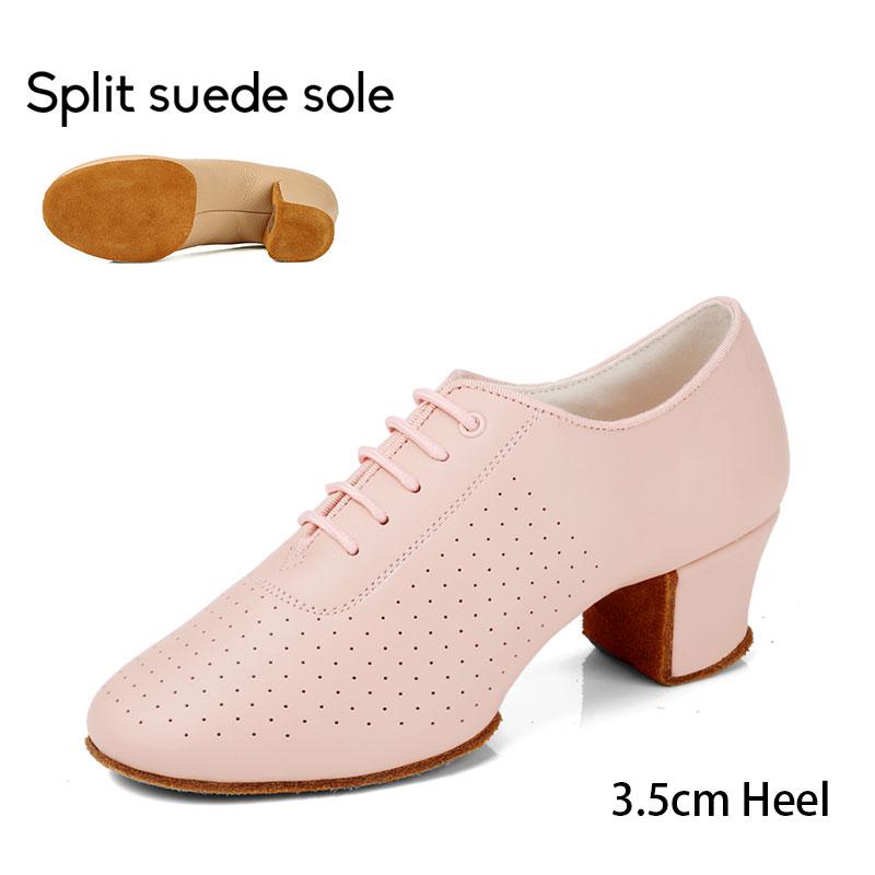 TWBEB Damen Moderne Standardtanzschuhe Leder Trainings Tanzsneaker Damen Frau Tango Latein Tanzschuhe Sneakers 3,5/5CM