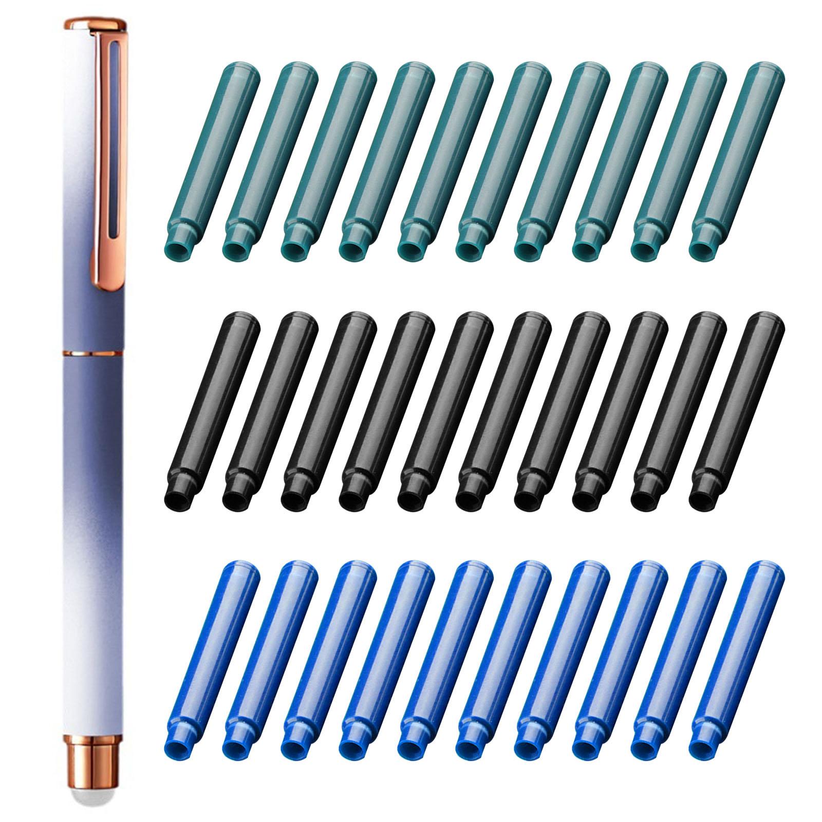 

Металлическая перьевая ручка и набор из 30 чернильных мешочков с наконечником 0,38 мм, стираемые для начинающих, студентов, взрослых, почерка, рисования, ведения дневника синий