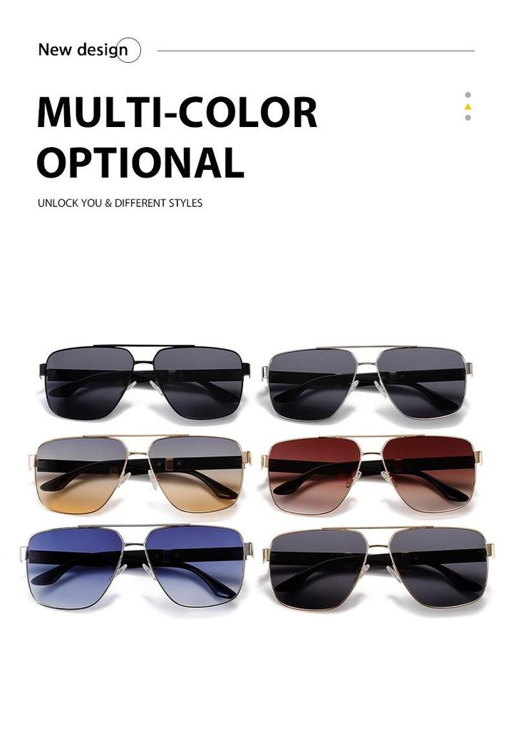 UV Protection Double Bridge Metal Aviator Sunglasses - European & American Style for Outdoor Sports & Driving