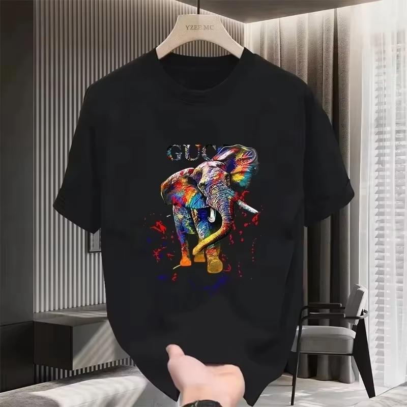 Summer New Pattern Printed T-shirt Suitable for Both Men and Women, Made of Pure Cotton, Fashionable and Versatile T-shirt