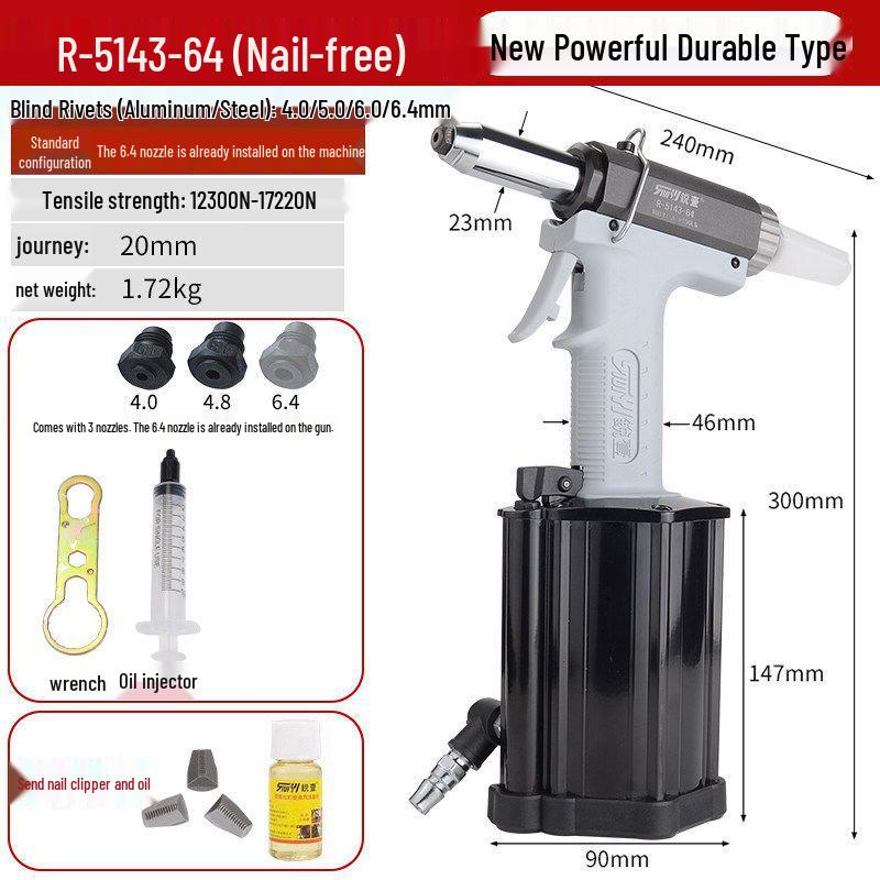 Ruiyi Industrial Pneumatic Rivet Gun - Stainless Steel Self-Piercing Riveting Machine