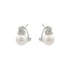 Boucles D'oreilles Luxenter En Argent 925 Avec Perle Blanche Finition En Rhodiée - Aila