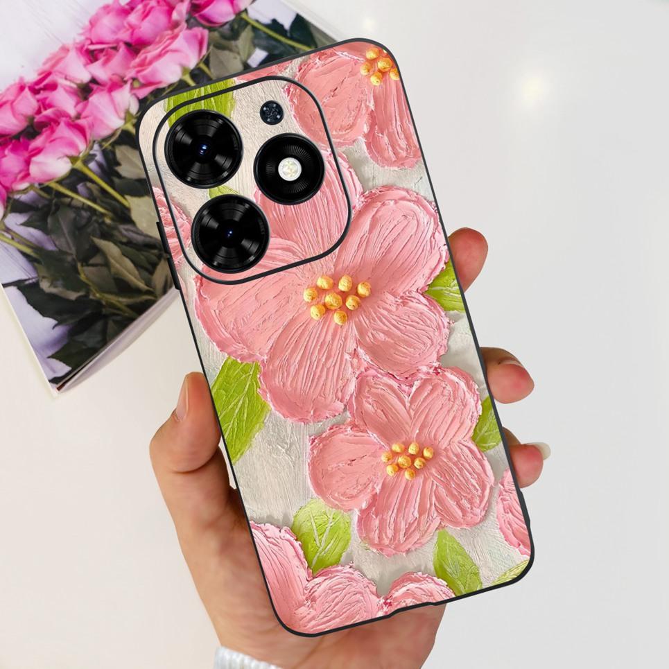 For Cover Tecno Spark Go 2024 Bumper Case Butterfly Cute Cat  Flower Phone Cover Soft Clear Silicone TPU cAPAS Spark GO 2024 Bag