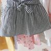 Children Summer Girls Cute Plaid Fake Two Piece Bottoming Short Sleeved Sweet Princess Dress