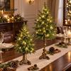 Reusable Holiday Table Decor Vintage Lighted Norfolk Pine Tree with Remote Control, Battery Operated Artificial Christmas Traditional Display