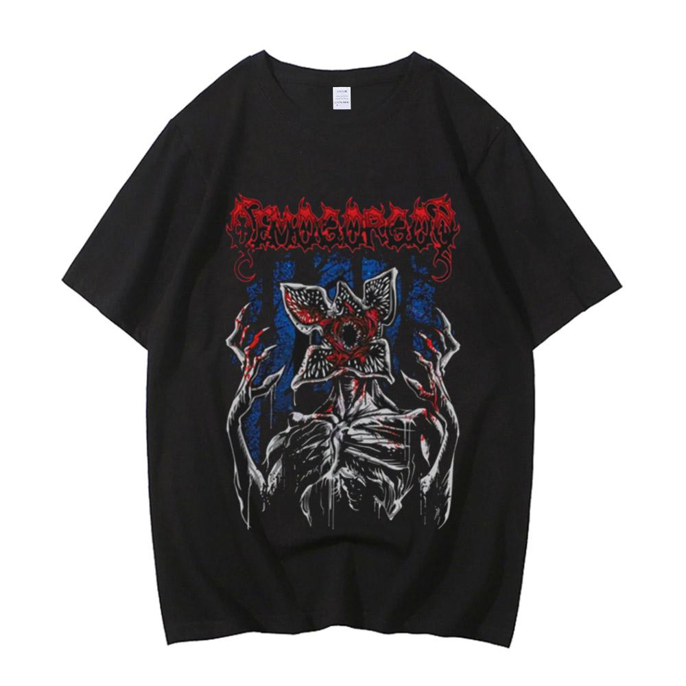 Eddie Munson The Demogorgon T Shirt Men Women Cannibal Flower Monster Hawkins High Street High Quality Cotton Tshirts