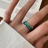 925 Silver Irregular Water Droplets Cross Ring Female Simple Retro Handmade Jewelry