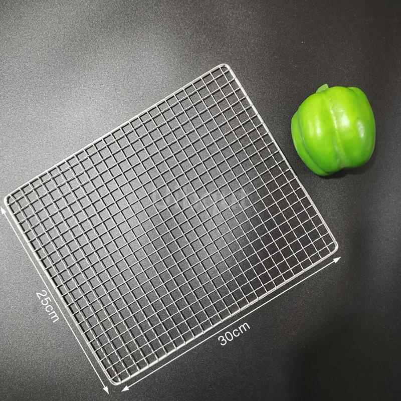 304 Edelstahl Rechteck Quadrat BBQ Netz Maschengrill Antihaft Backmatte Outdoor Grillteil Roste Heißluftfritteuse Gitter Kochen
