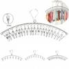 8/10/20 Clips Stainless Steel Laundry Drying Rack Clothes Hanger Windproof for Underwear Socks Bras Hats