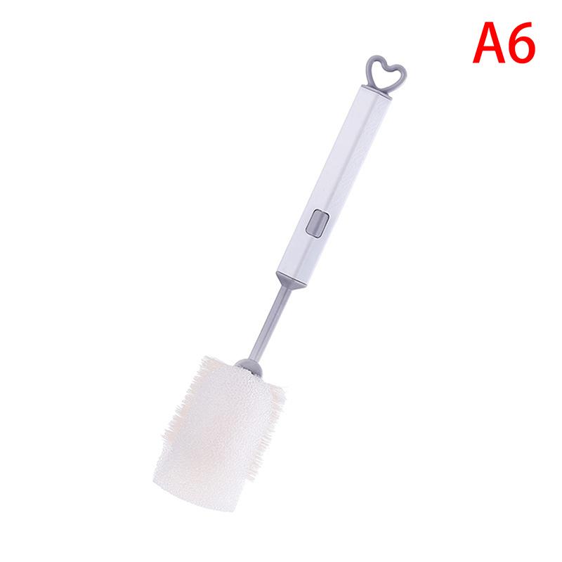 1 ks měkký štětec na hrnek s houbou Dlouhá rukojeť Štětec na láhve s houbou Nápojové sklenice na víno Skleněná lahev Skleněný kelímek Mytí Čištění kuchyně