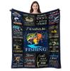 Fishing Blanket Dad Gift Soft Throw Funny Quotes Bass Design 100% Polyester