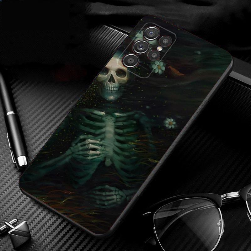 

Чехол для телефона с изображением черепа и скелета для Samsung A35 A55 A54 A15 A25 A05s A05 A22 A24 A52 A33 A34 M34 M14 M54 M23 A05 4G