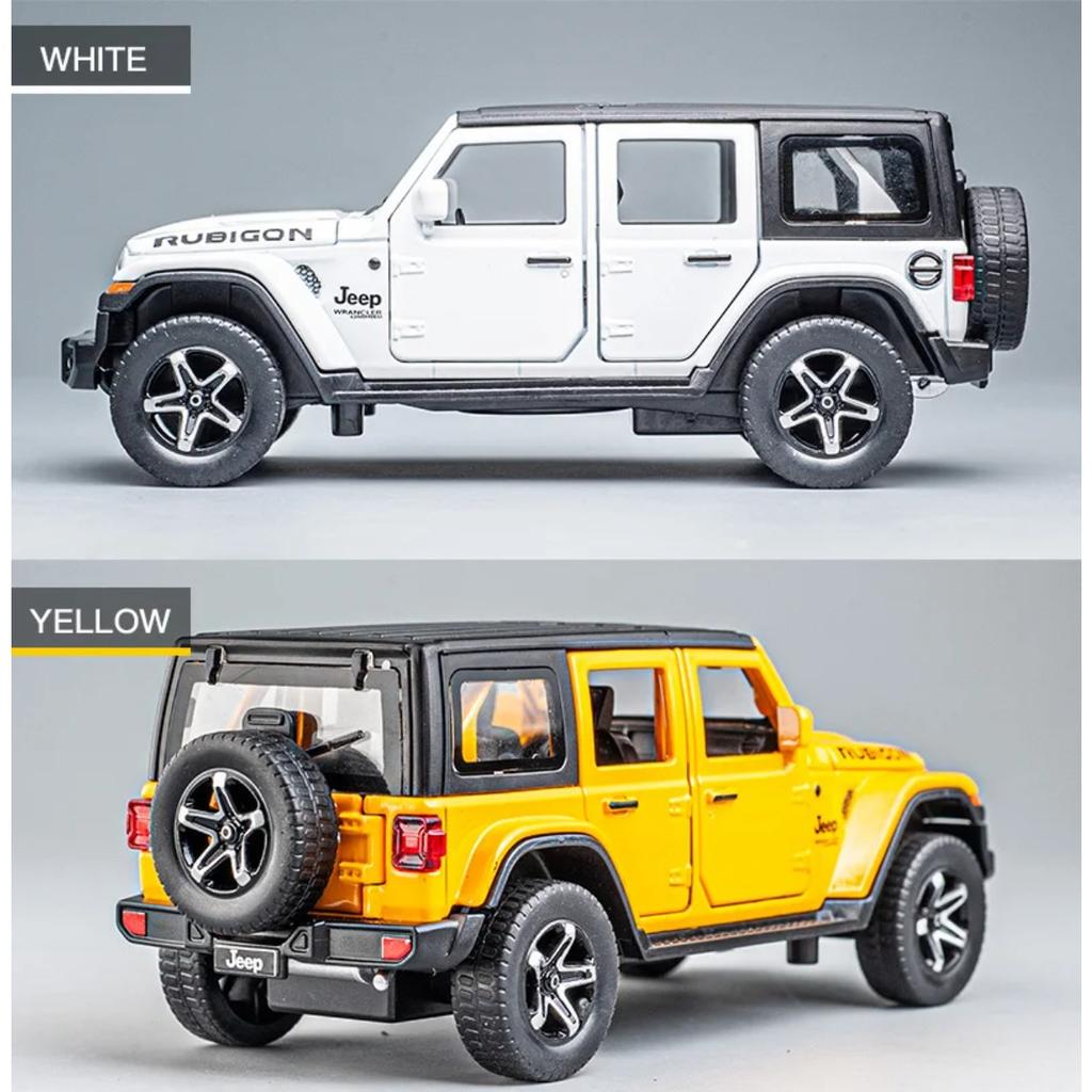 1/32 Jeeps Wrangler Rubicon Vehicle Model Car Toy High Simulation Sound and Light Off-road Alloy Collection Toy Car for Children