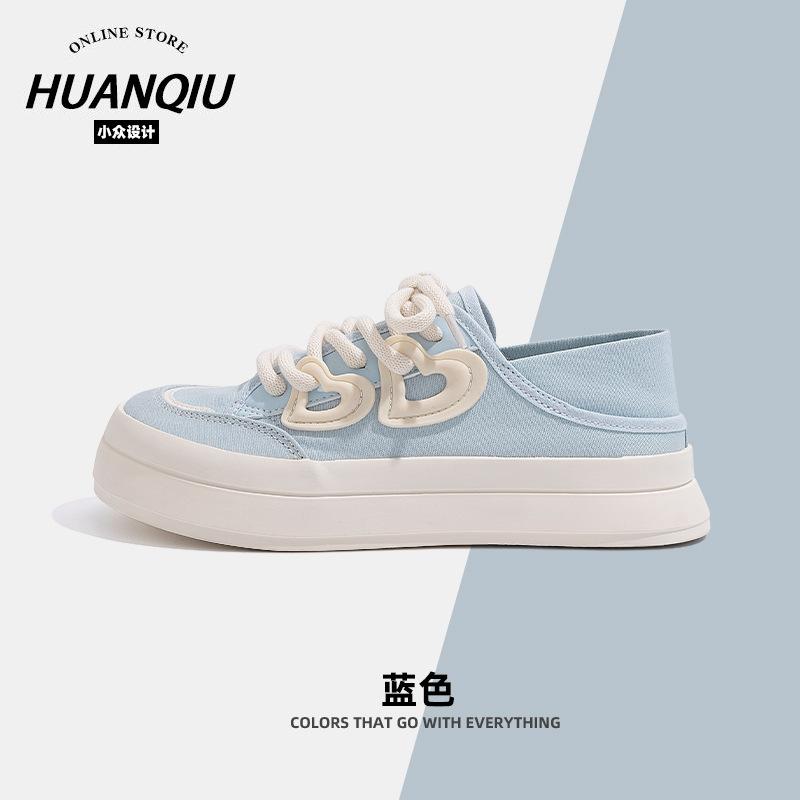 

Global ZHQ-BE016 двухслойные парусиновые туфли женские летние туфли женские универсальные ленивые туфли на одной педали на платформе белые туфли 40 синий