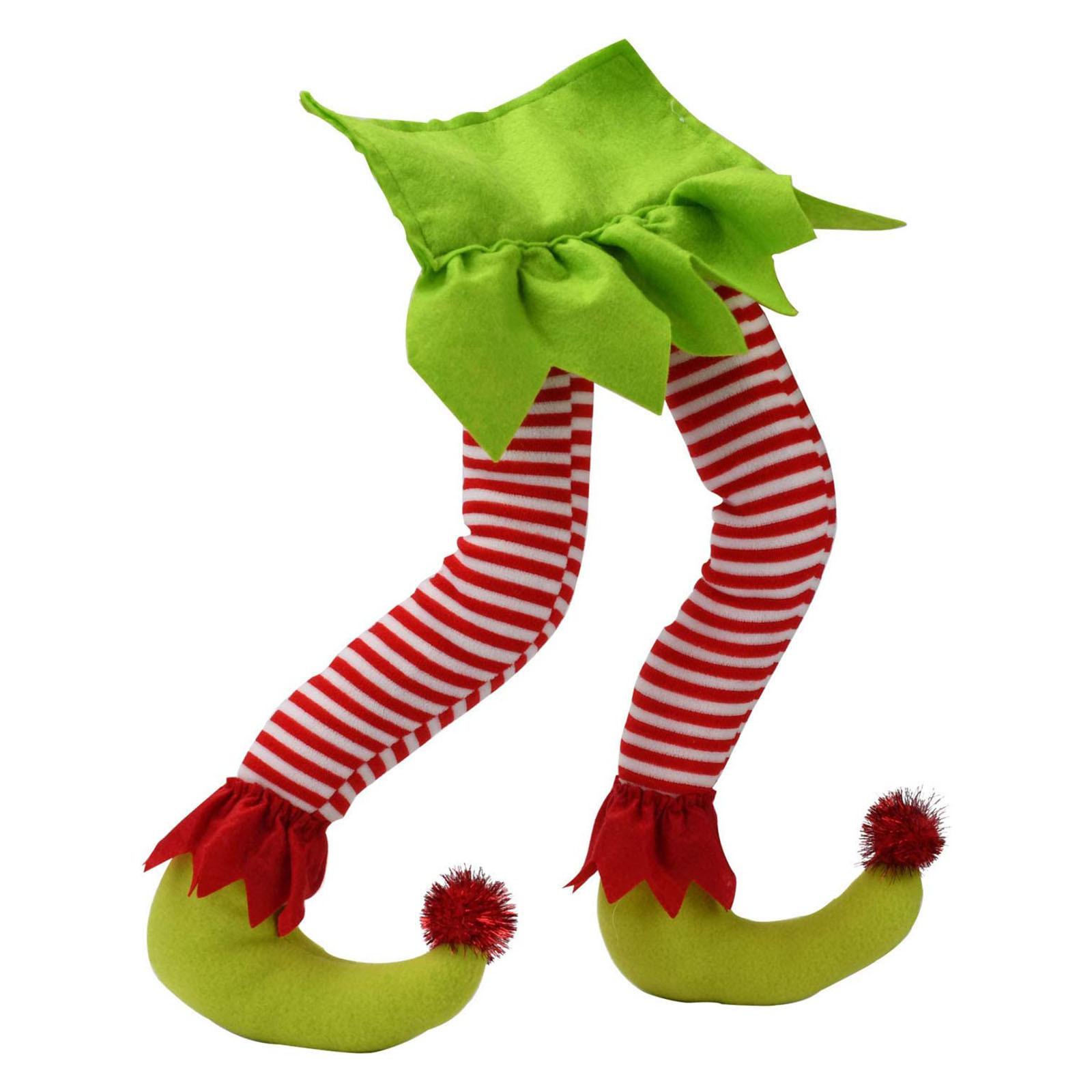 

Christmas green fabric elf legs props, garden decorations One size зелений