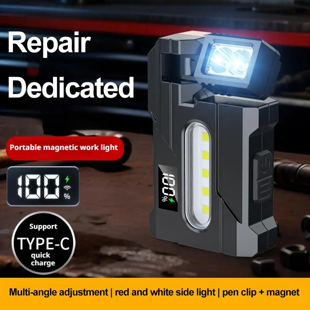 Mini LED Handheld Flashlights USB Rechargeable LED COB Work Lights Waterproof Keychain Emergency Lantern For Outdoor Camping
