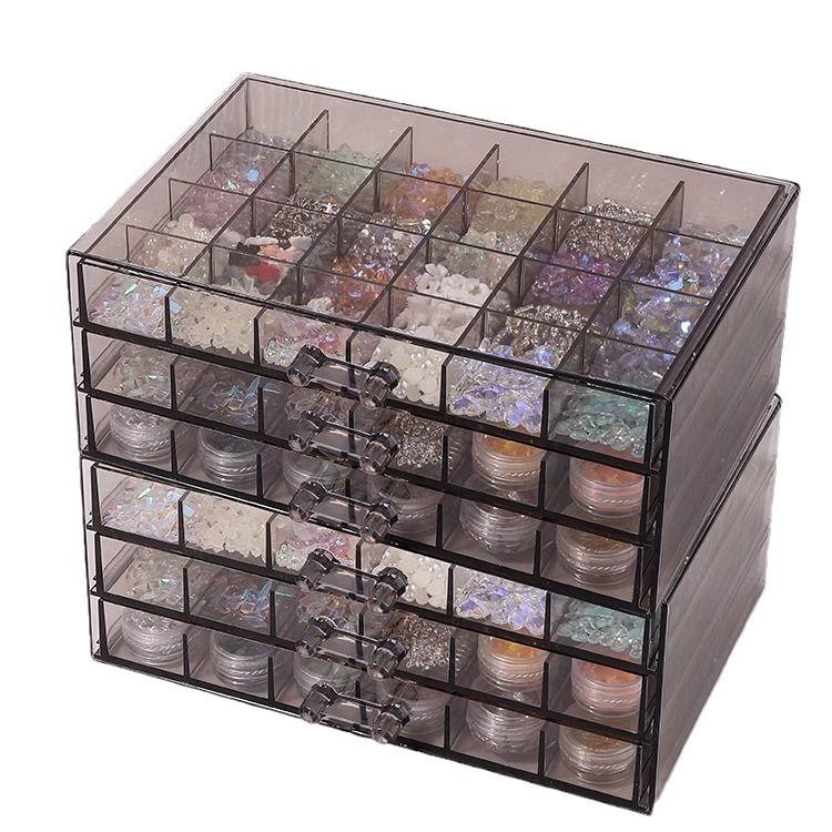 Acrylic Multi-Layer Jewelry & Nail Art Storage Box with Drawers
