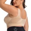 Plus Size Solid Color Breathable Sports Bra - Pullover Wireless Yoga Bra Light Support Thin