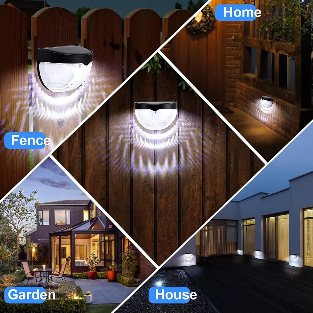 LED Solar Outdoor Fence Lights Waterproof Wall Lights Corrugated or Fence Terrace Garden Path Decorative