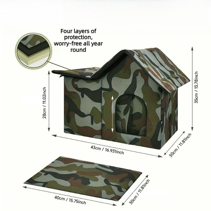 Stray Cat Dog House Cat Kennel Oxford Cloth Cat Warm Tent Kennel for Small Pets Winter Outdoor Cold Proof Waterproof Detachable