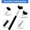 3-Piece Perfect Gift Set for People & Pets-Extendable Back Scratcher & Pet Massager, Stainless Steel Adjustable Handle for Easy