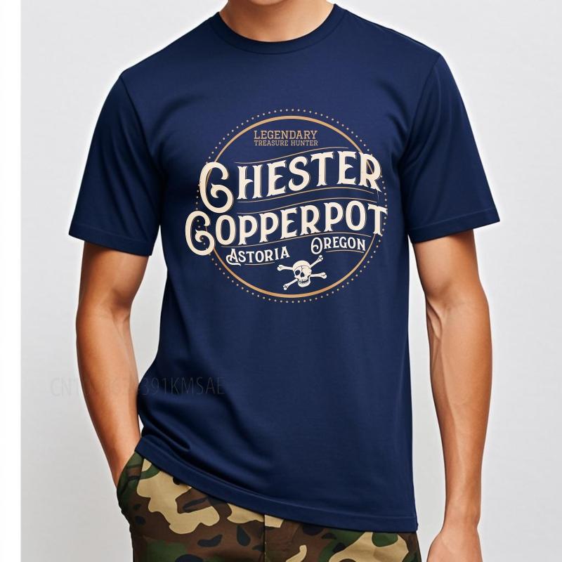 Coton été Pour homme t-shirt Chasseur de trésors légendaire Ghester Copperpot Astoria Oregon Manches courtes Street Wear Col rond hauts