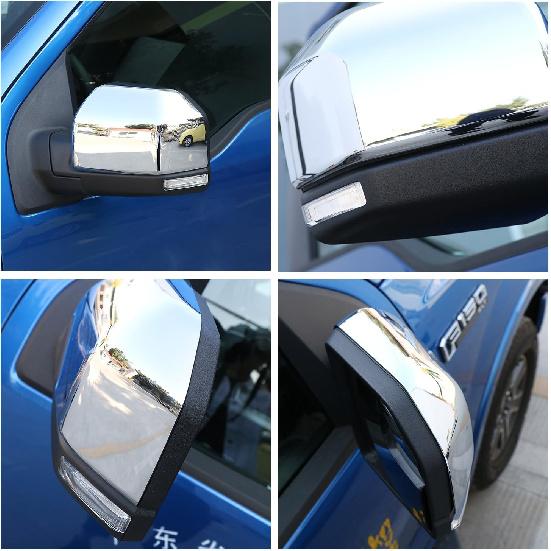 JeCar Side Mirror Cover Trim for Ford F150 2015-2020 Chrome Mirror Cover (2pcs)