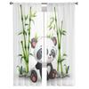 Baby Panda Sitting Among Bamboo Stem Tulle Sheer Curtains for Living Room Bedroom Kitchen Decoration Voile Organza Curtains