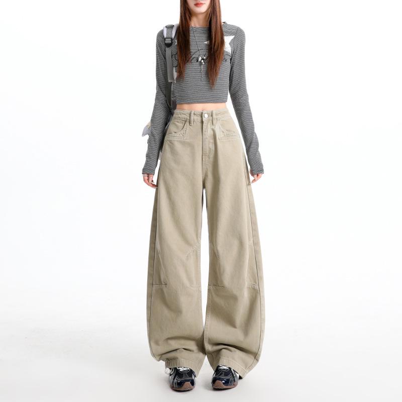 Women s High-Waisted Wide-Leg Denim Jeans in Milk Tea Color - Spring 2026 Collection S