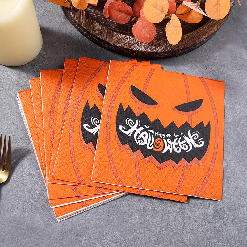 Șervețele Imprimate în Stil Halloween pentru Restaurante și Uz Casnic 300 Packs gray