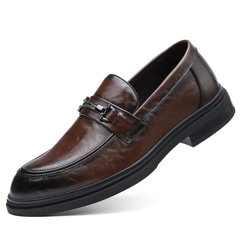 

Мужская обувь из кожи, мужская повседневная обувь, люксовый бренд 2024 года, мужские мокасины, дышащие, без застежек, для вождения, универсальная мужская деловая обувь 44 коричневый