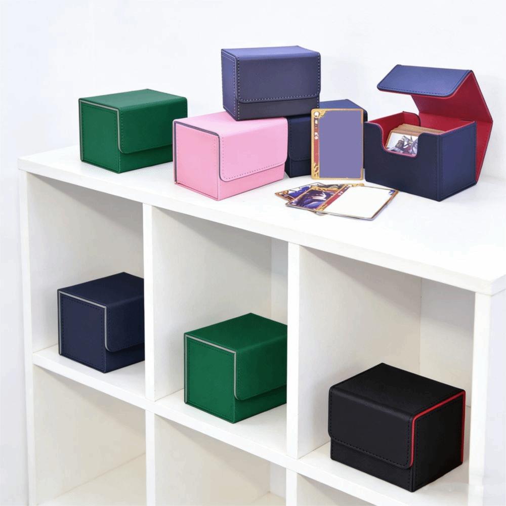 Fit 100 Single Sleeved Trading Card Deck Box Flip Cover Game Card Cases  Gathering Card