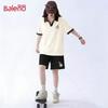 Baleno Damen Color-Block Reines Baumwoll Revers Kurzarm & Shorts Set