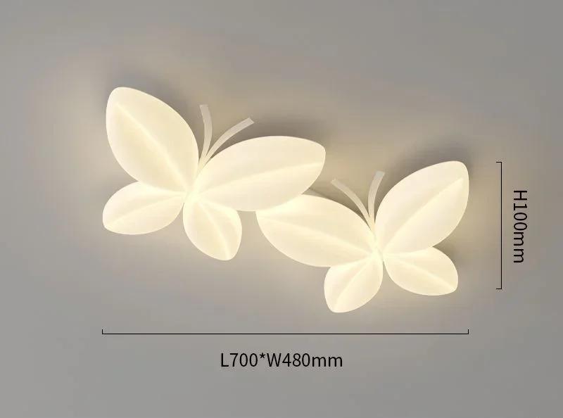 Nordic Warm Children's Room Ceiling Lights Romantic Butterfly Light LED Creative Princess Room Little Girl Bedroom Ceiling Lamps