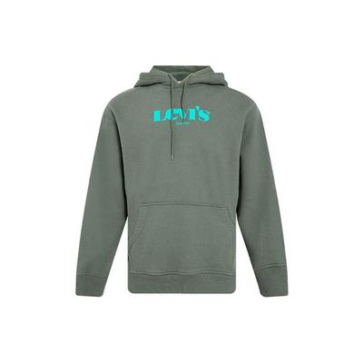Levis Buchstaben Logo Print Kordelzug Hoodie Herren Hoodies Grün 38479-0065
