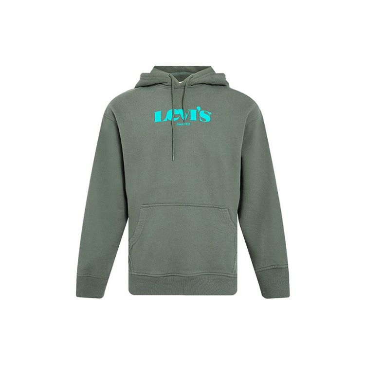 

Толстовка с капюшоном на шнурке с принтом логотипа Levis для мужчин, зеленый 38479-0065 XL