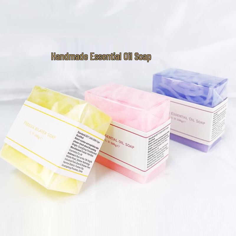 AIFUJIAPIN Lemon Handmade Essential Oil Soap 3-Bar Set