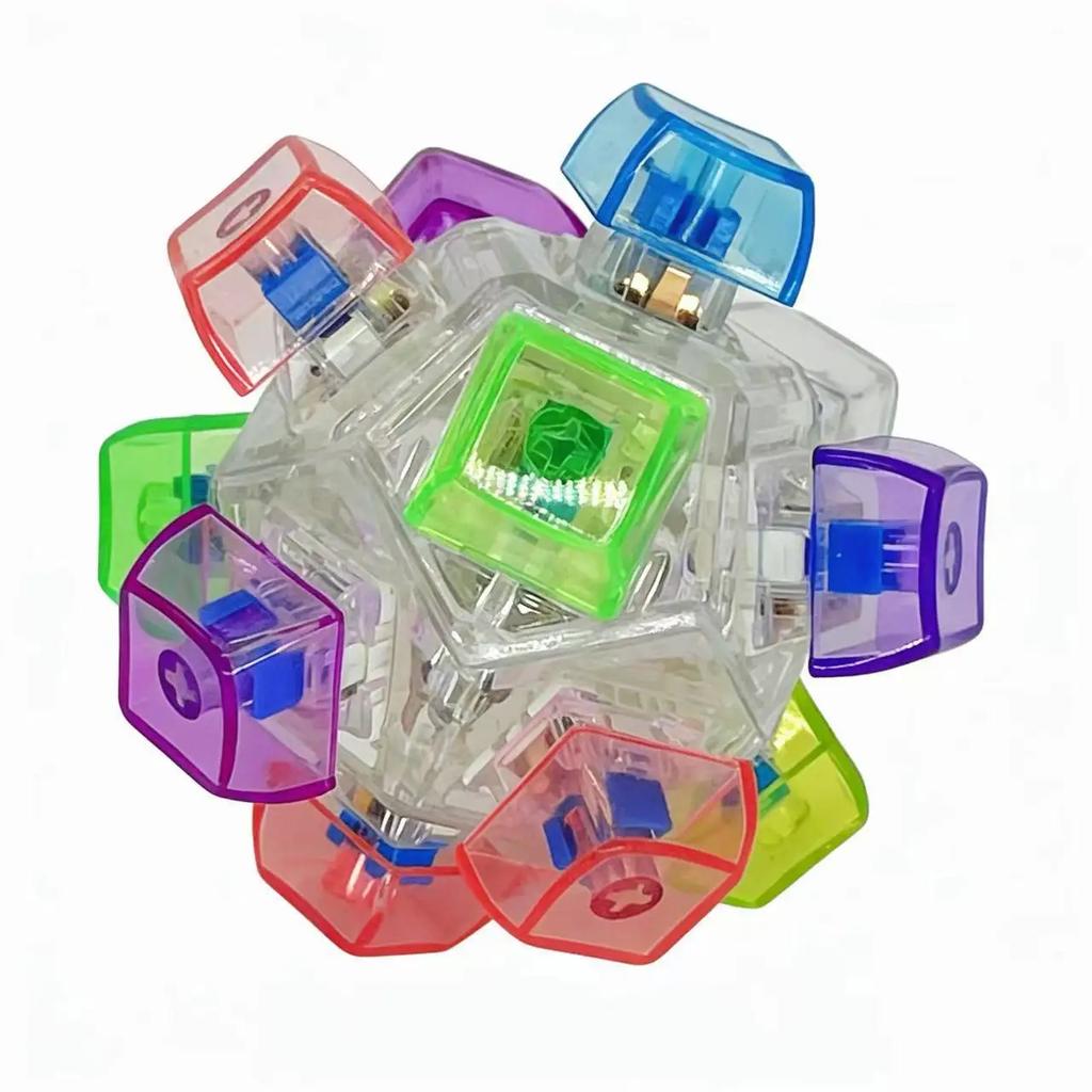 LED Keyboard Keychain Fidget Toys Crystal Clicker Sensory Toy for Stress Relief Keyboard Keychain Fidget Gadget for Adults Amagi