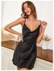 Sexy V-Neck Crisscross Strappy Backless Summer Pajama Dress for Women - Solid Color, Imitation Silk