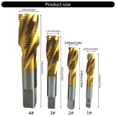 Spirals Flute Thread Tap G1/4 ZG3/8 NPT1 Coated High Speed Steel Machine Tapping Tool for Machinist Repair