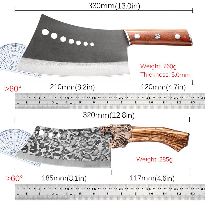Forged Kitchen Chef Knife Set High Carbon Steel Meat Vegetables Slicing Knives Professional Butcher Chop Bone Cleaver Knife