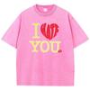 I Love You Yellow Letter Printingman Tshirt Graphic Hip Hop T Shirt High-Quality Fashion T Shirts Cute Daily Short Sleeved