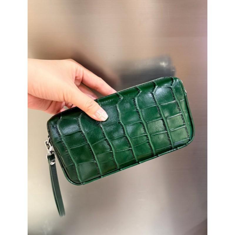 Womens Genuine Leather Crossbody Bag Small Phone Purse Crocodile Clutch Daily Use