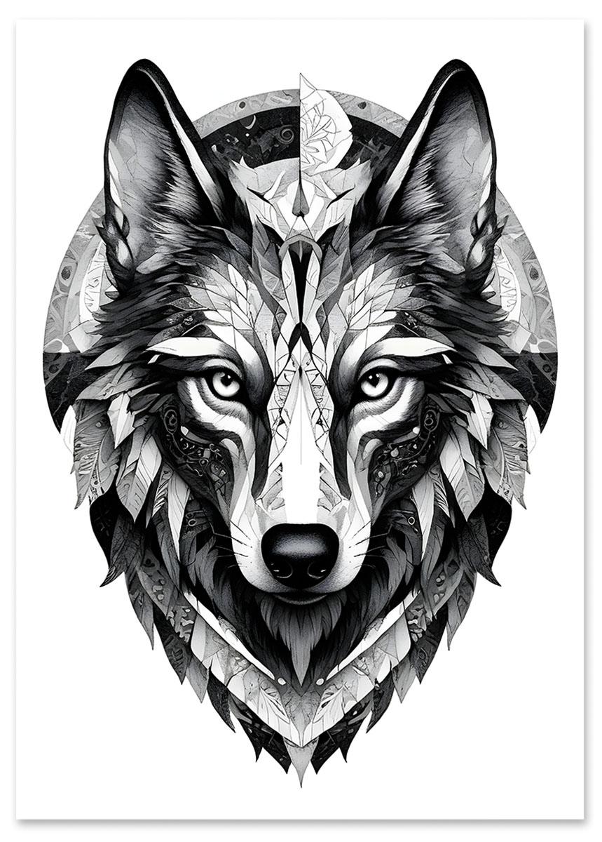 

Plakat wilk tatuaż 30x40 cm