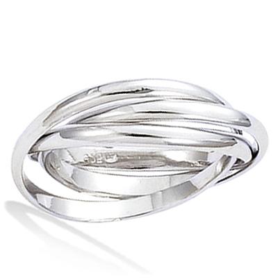 Silver Wedding Band 'Trio' (rhodium) - 3 Mm