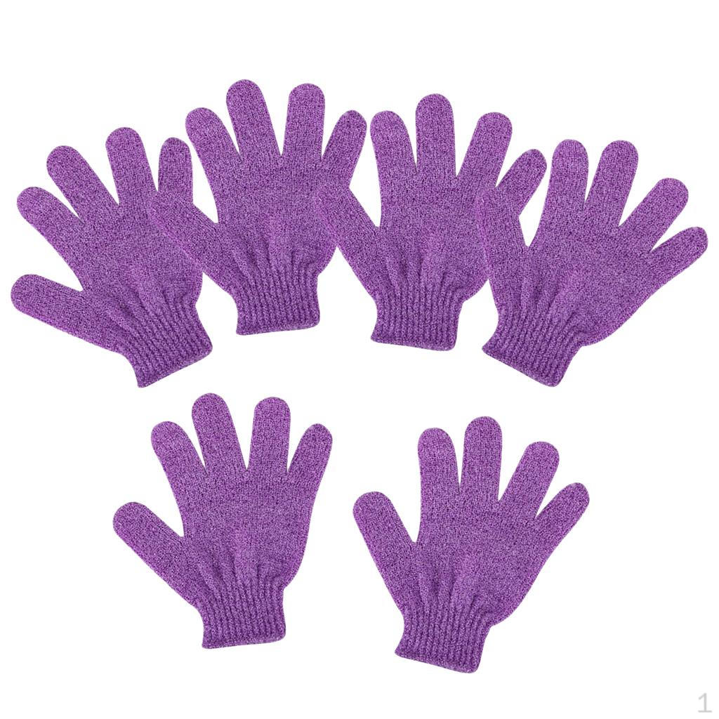 3 Pair Nylon Bath Shower Exfoliating Scrubber Gloves For