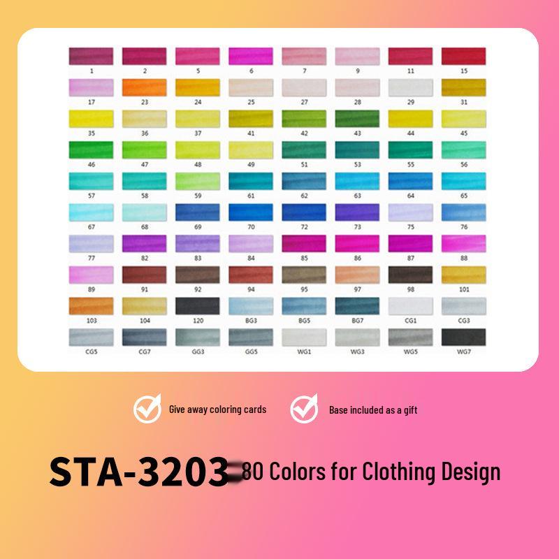Sta 3203 Double-Ended Quick-Drying Oil-Based Marker Pen Set for Student Art & Indoor Design