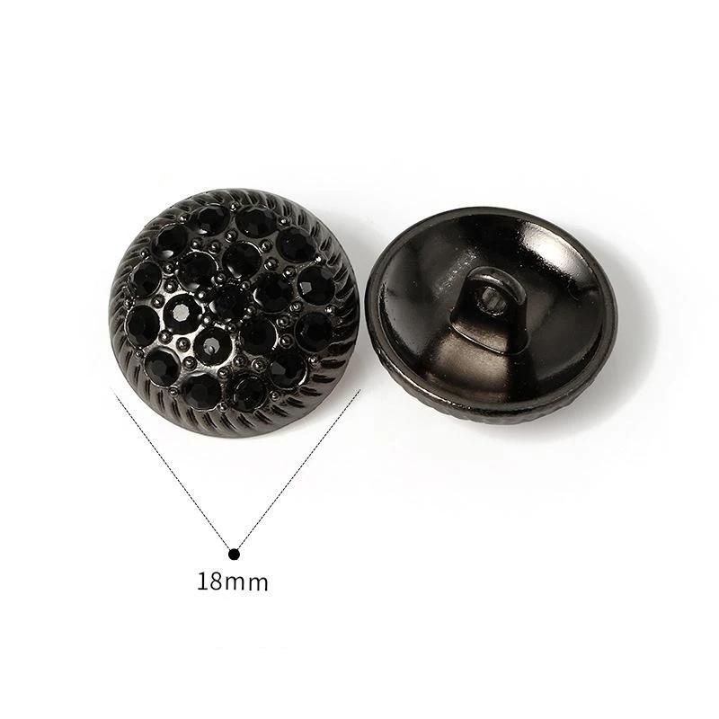 Metal Rhinestone Buttons Large Shiny Glass Crystal Matte Cute Buttons for Kids Clothing DIY Garment Sewing Decoration